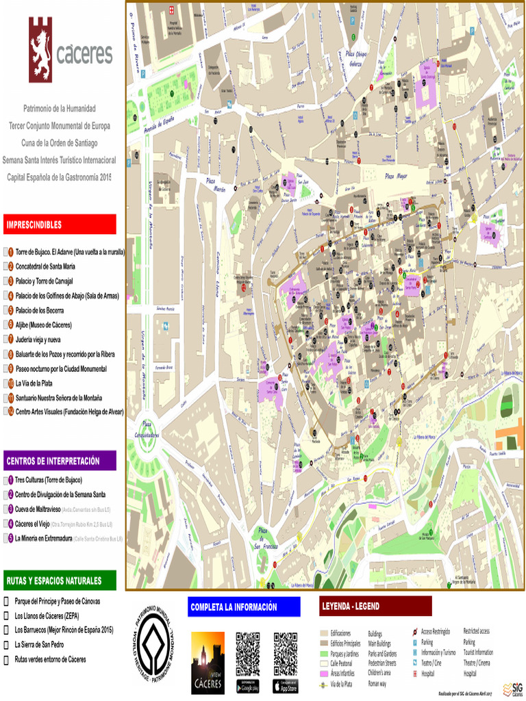 Mapa Turístico de Cáceres 2017 | PDF