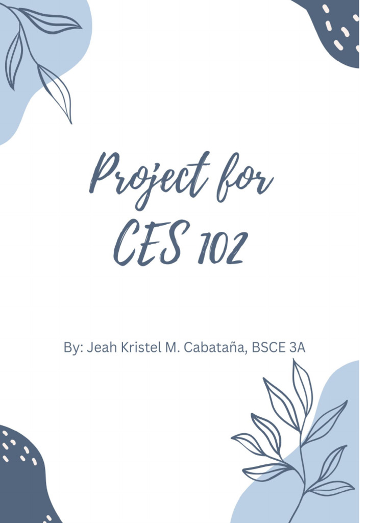 Project For Ces 102 (Final Term) | PDF