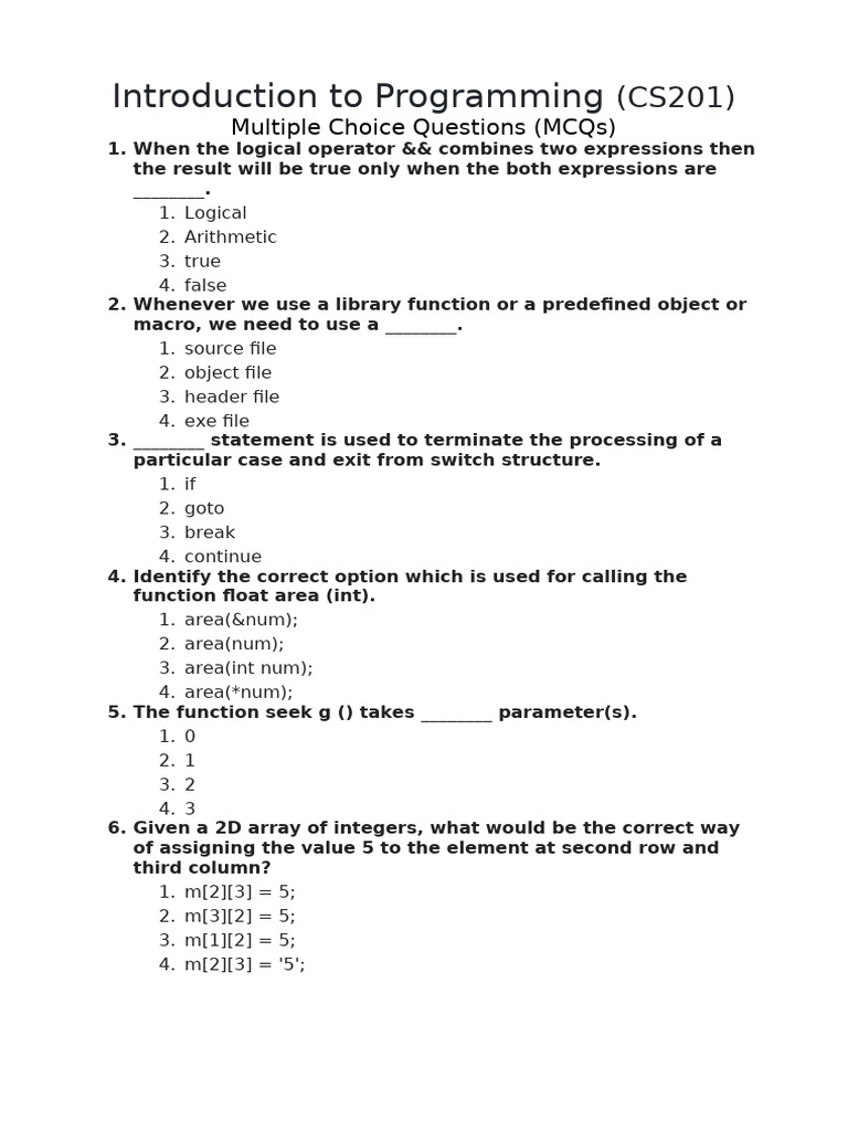 Introduction To Programming | PDF | Pointer (Computer Programming) | C++