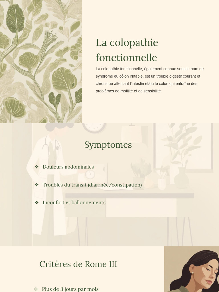 Colopathie fonctionnelle symptômes et traitements PDF Syndrome de — free download