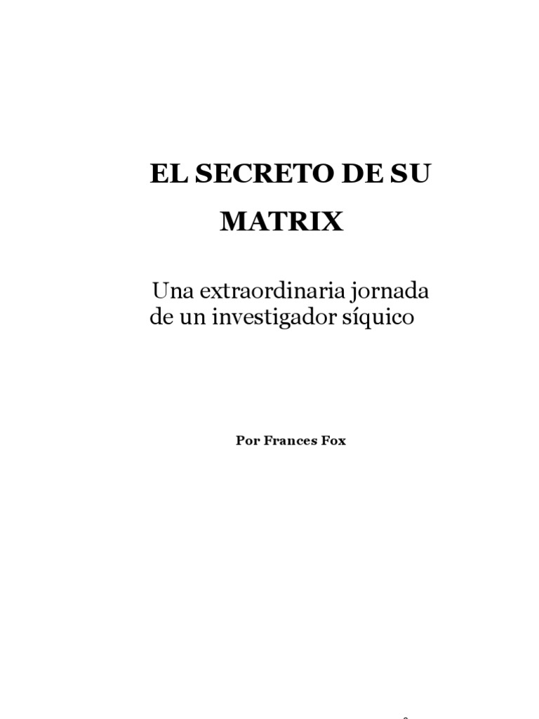 Your Matrix - Frances Fox | PDF | Mente | Física