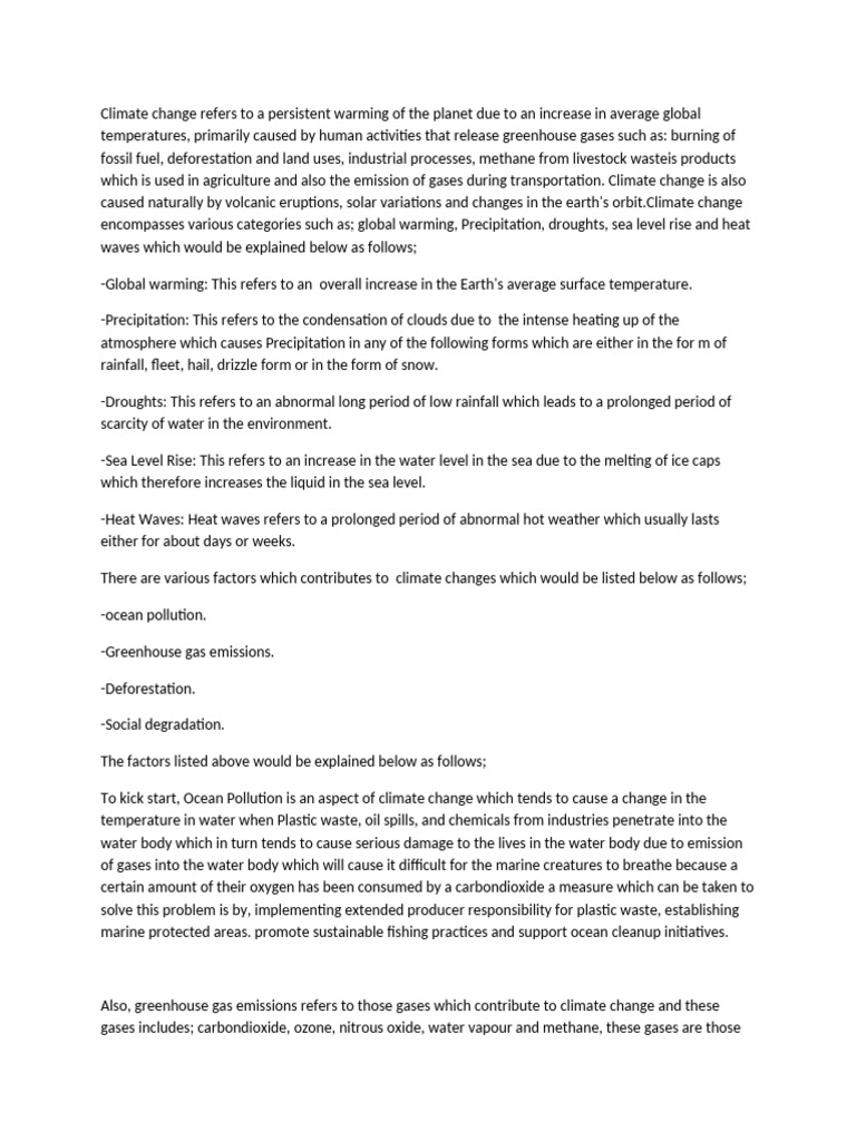Climate Change Causes & Solutions | PDF | Climate Change | Greenhouse Gas