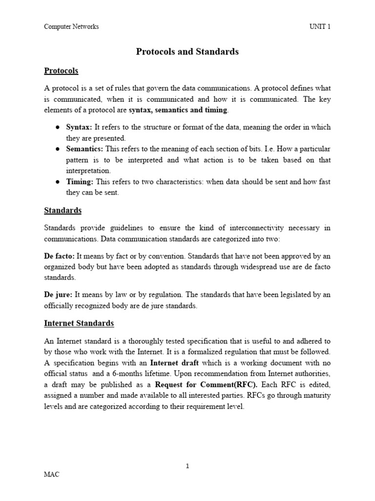 Computer Network Protocols and Standards | PDF