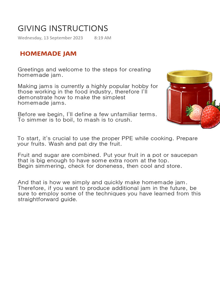 Simple Homemade Jam Recipe Guide | PDF
