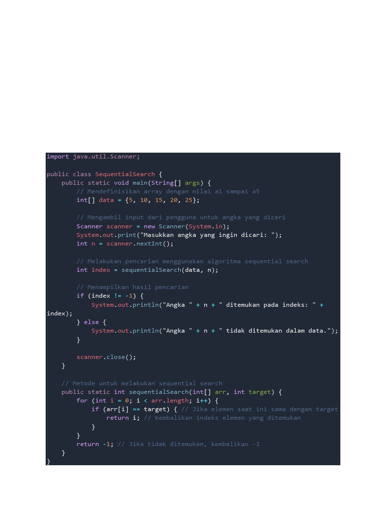 Program Pencarian Data di Java | PDF