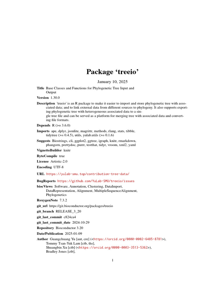 Treeio para R | PDF | Phylogenetic Tree | R (Programming Language)