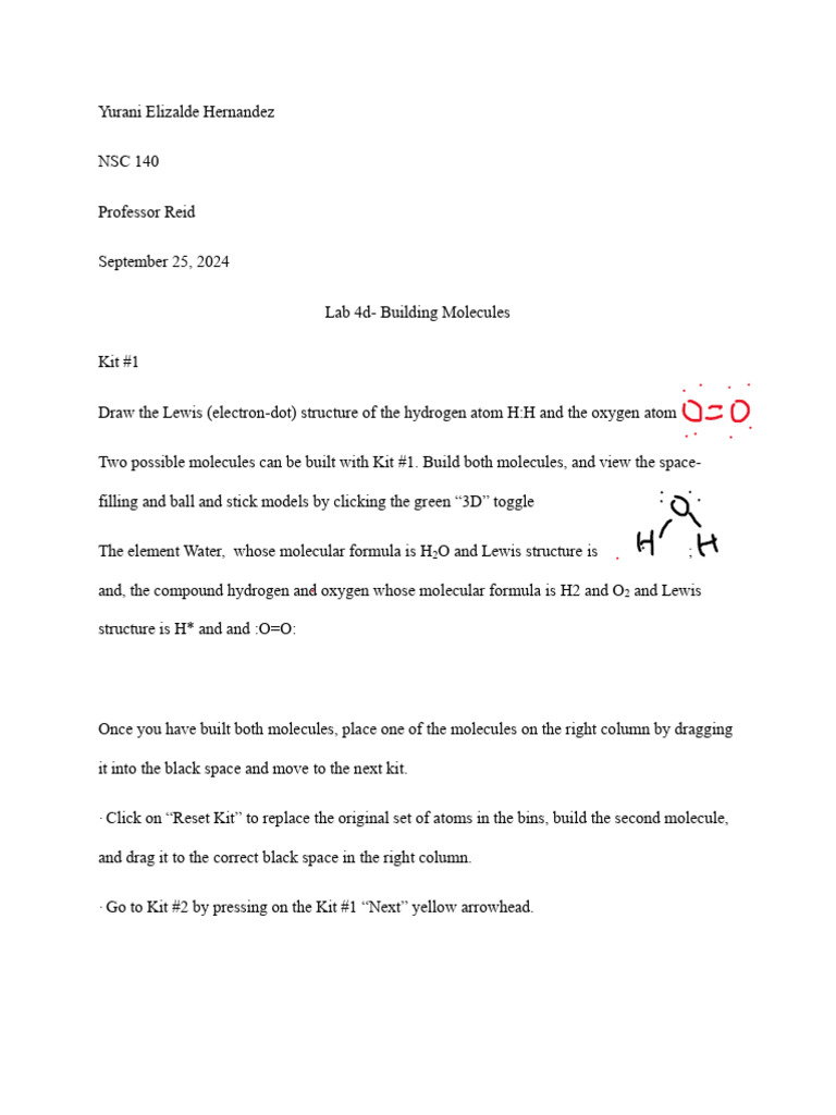 Building Molecules Lab Guide | PDF | Oxide | Molecules