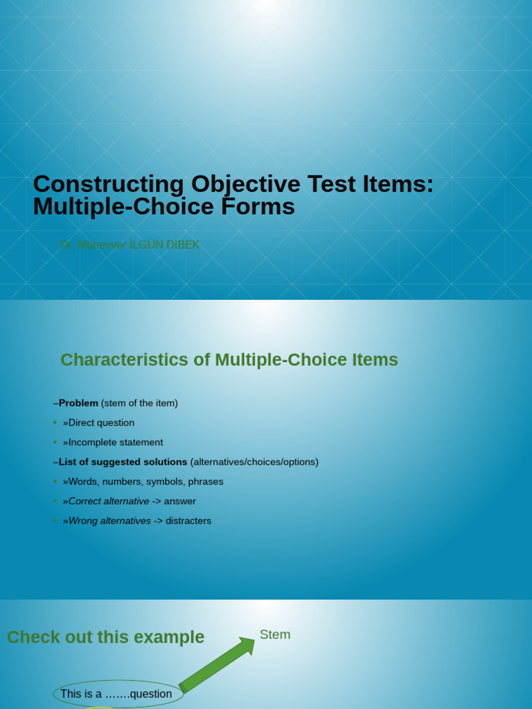 7- Constructing Objective Test Items-Multiple-Choice Items | PDF ...