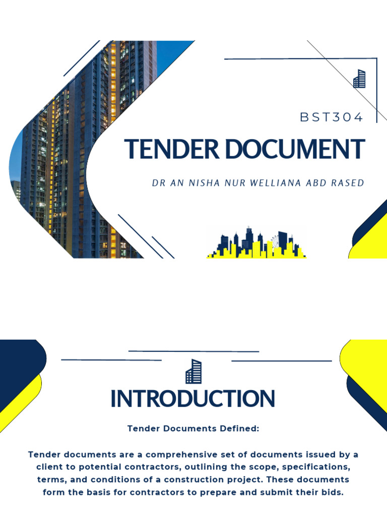 Construction Tender Document Overview | PDF | Specification (Technical ...