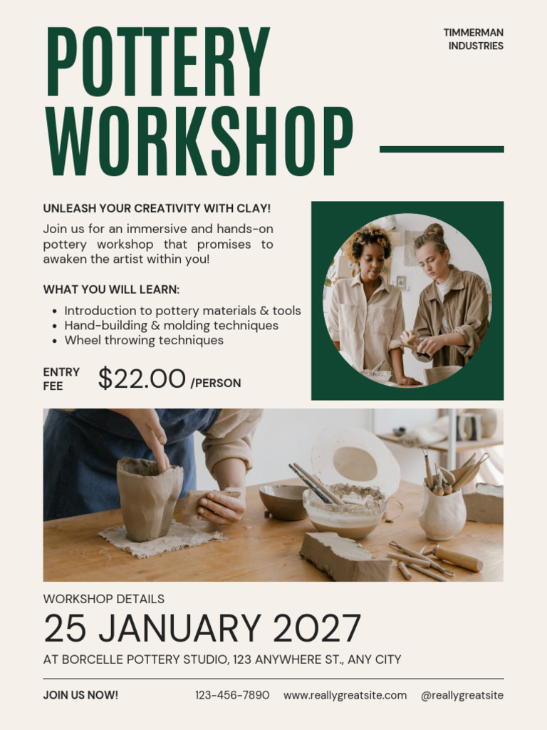 Beige Green Bold Workshop Event Flyer | PDF
