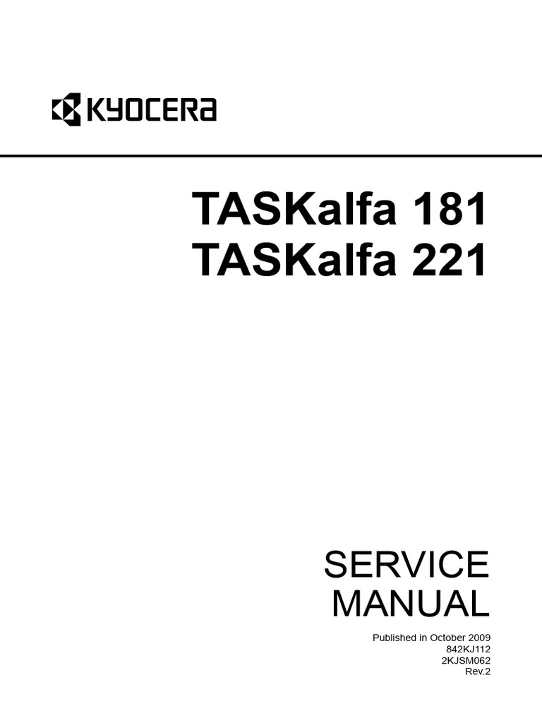 TASKalfa 181/221 Service Manual | PDF | Image Scanner | Electrical ...