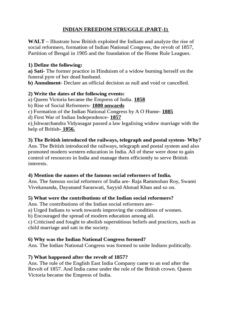 Impact of 1857 Revolt on Nationalism | PDF | Indian Rebellion Of 1857 ...