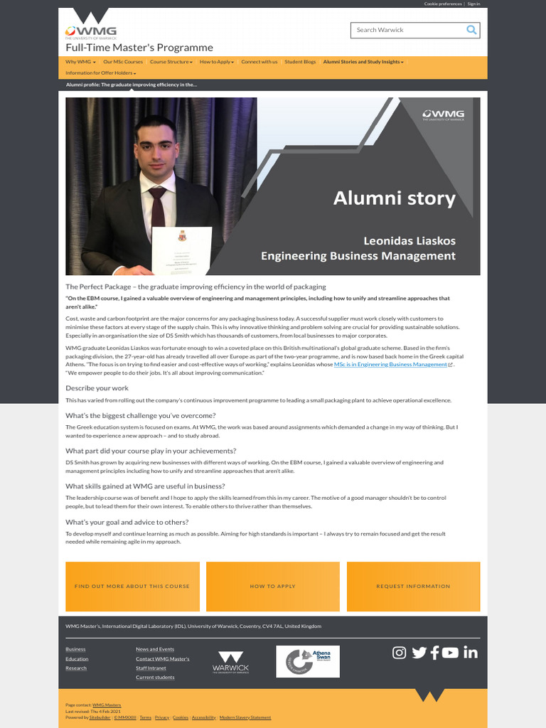 Alumni Profile: The Graduate Improving Efficiency in The World of ...
