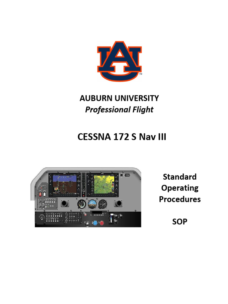 Cessna 172S NAV III SOP Guide | PDF | Air Traffic Control | Throttle