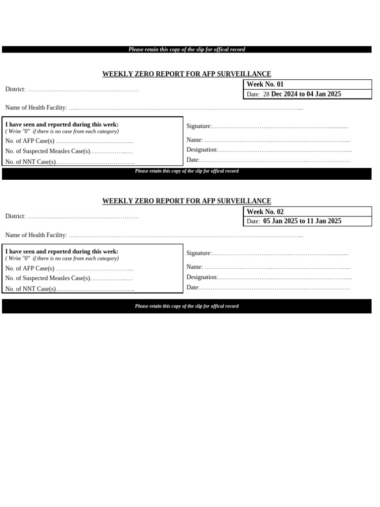 ZERO REPORTFORMAT Copy of The Slip For Offical Record | PDF