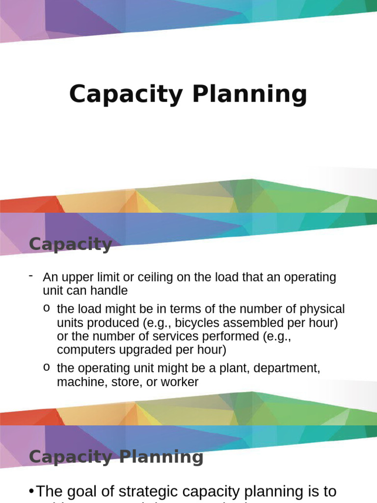 Capacity+Planning+ +presentation | PDF | Economies | Business