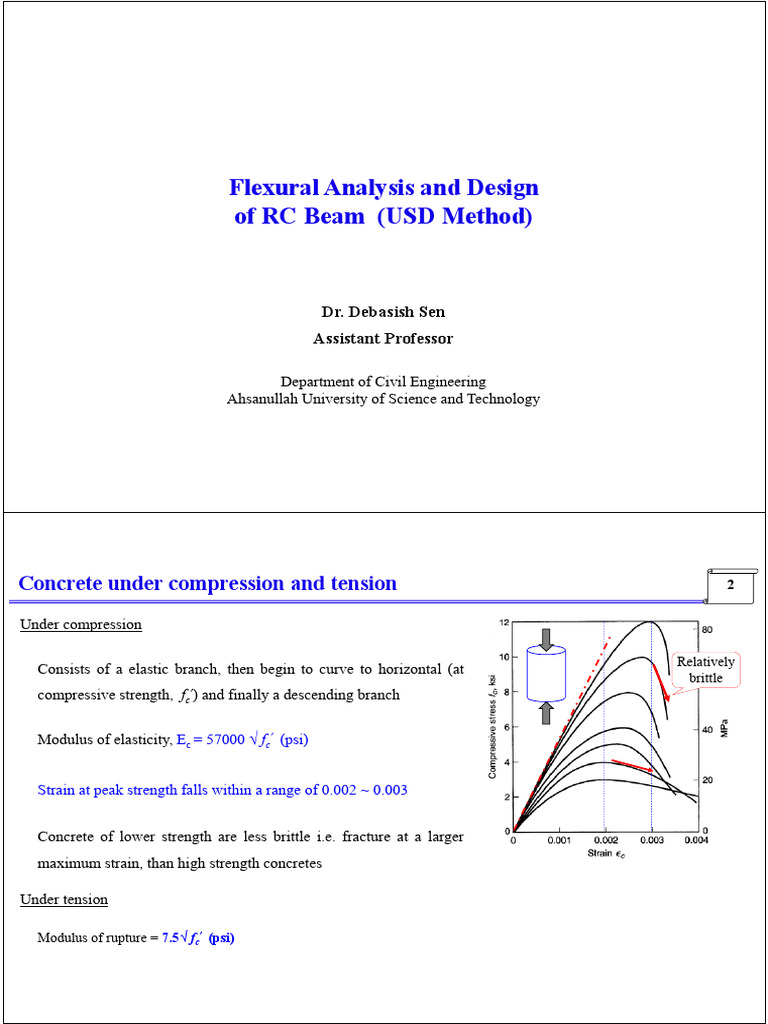 USD Flexural Analysis and Design of Beam (Rectangular, Doubly & T ...