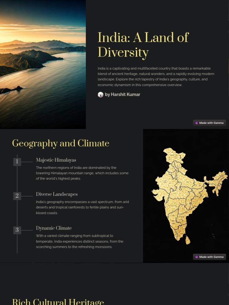 India A Land of Diversity | PDF | Cuisine | Himalayas