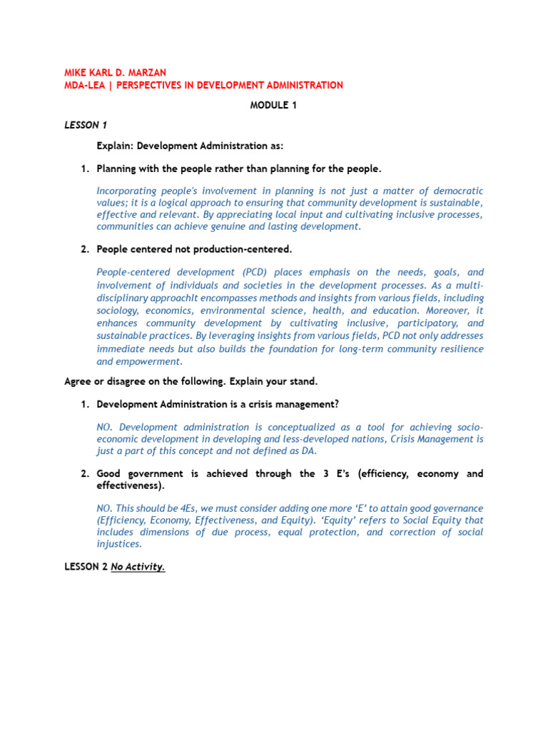 Development Administration Insights | PDF | Institution | Economics