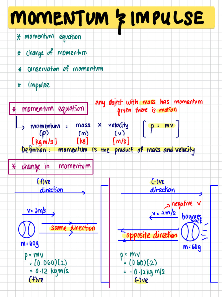 Physics: Momentum and Impulse Basics | PDF | Momentum | Mass