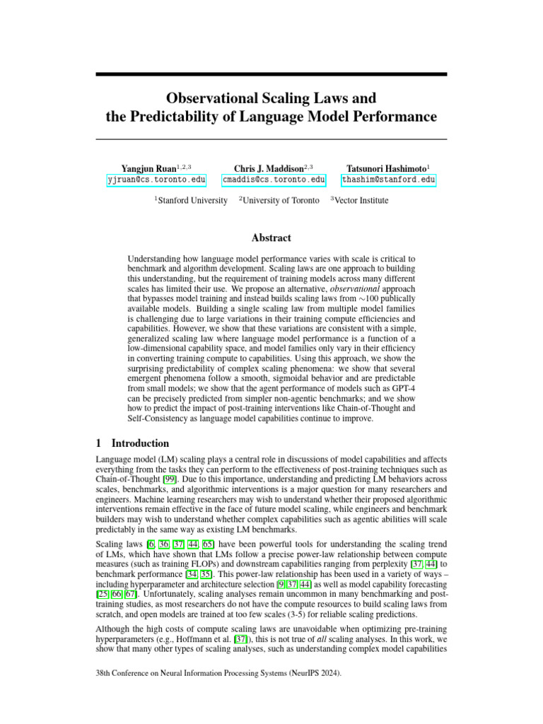 Observational Scaling Laws and | PDF | Power Law | Prediction