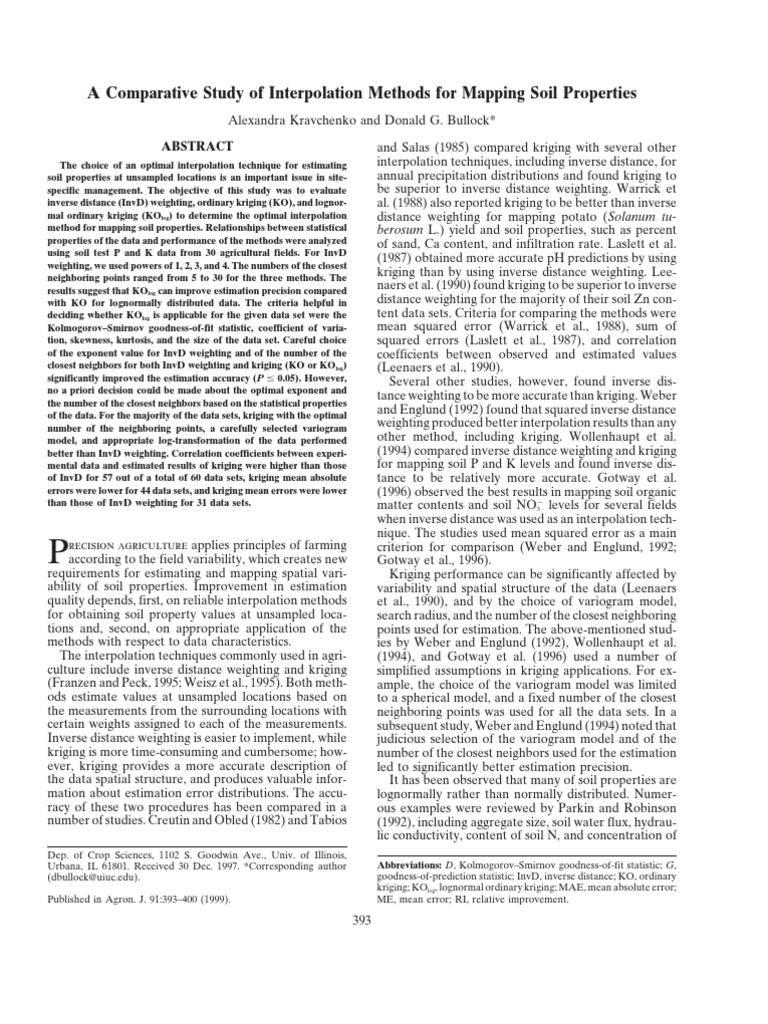 A Comparative Study of Interpolation Methods For Mapping Soil ...