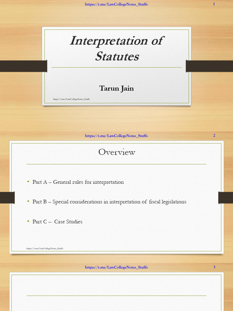 Interpretation of Statutes | PDF | Statutory Interpretation | Plain ...