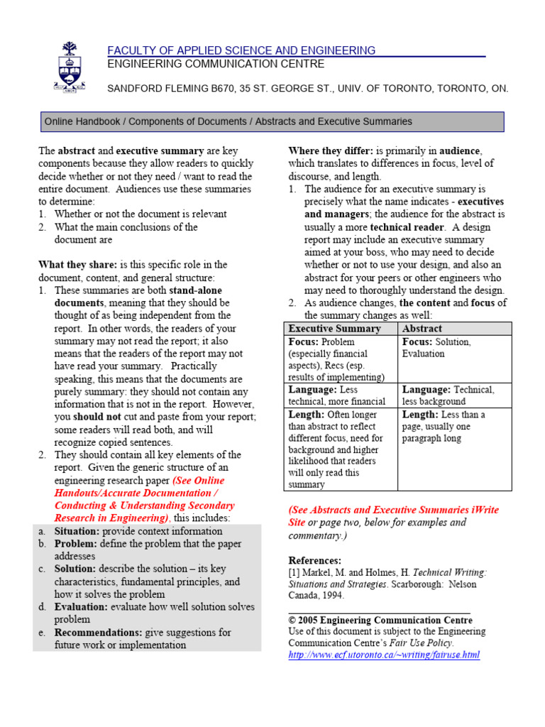 Executive Summary Structure Guide | PDF | Abstract (Summary ...
