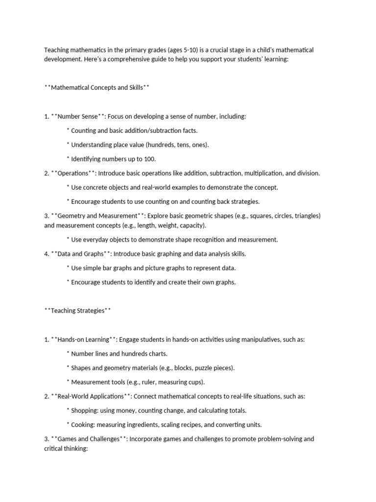 Effective Math Teaching for Ages 5-10 | PDF | Shape | Educational ...