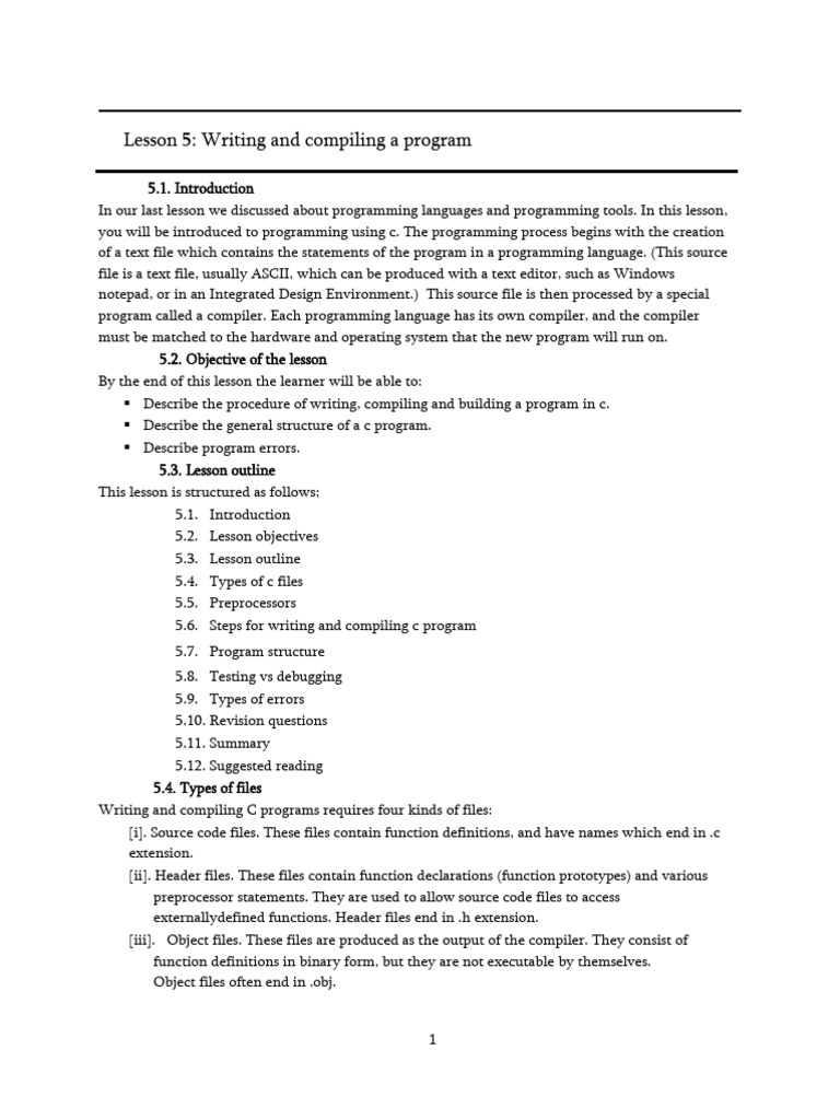 Compiling C Programs: A Step-by-Step Guide | PDF | Computer Program ...