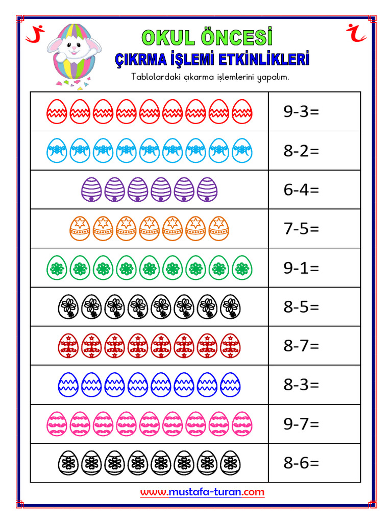 Okul Oncesi Cikarma Islemi Etkinlikleri 12 Pdf
