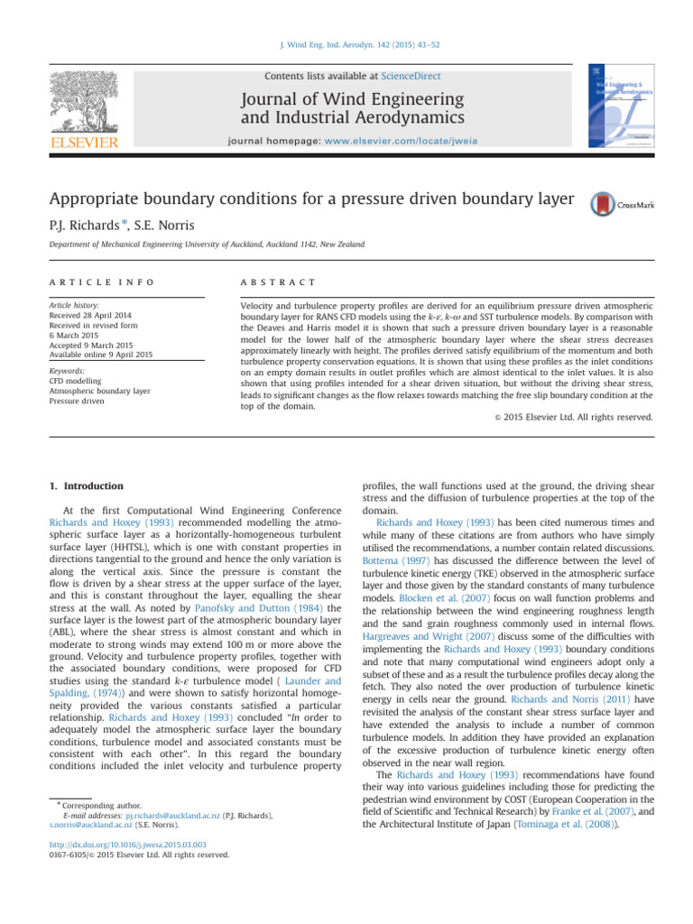 Pressure Driven Boundary Layer Analysis | PDF | Turbulence | Boundary Layer