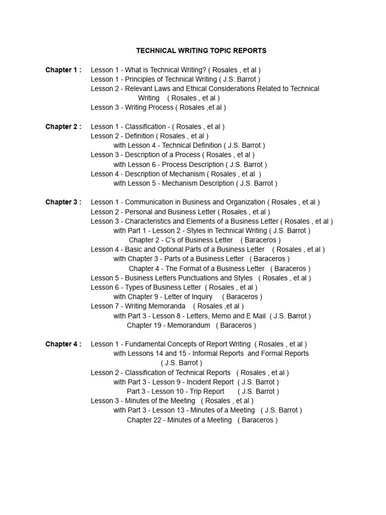 Technical Writing Topic Reports | PDF | Memorandum | Communication