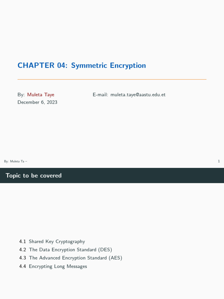 Understanding Symmetric Encryption Techniques | PDF | Cryptography ...