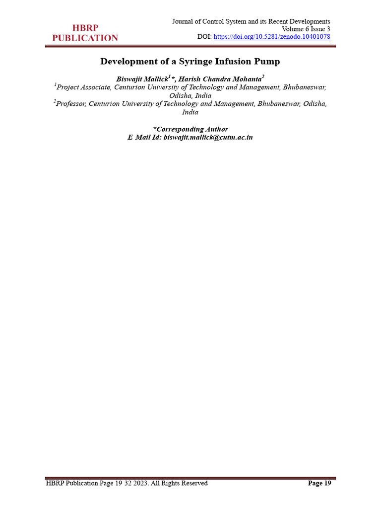 Advanced Syringe Infusion Pump Development | PDF | Intravenous Therapy ...