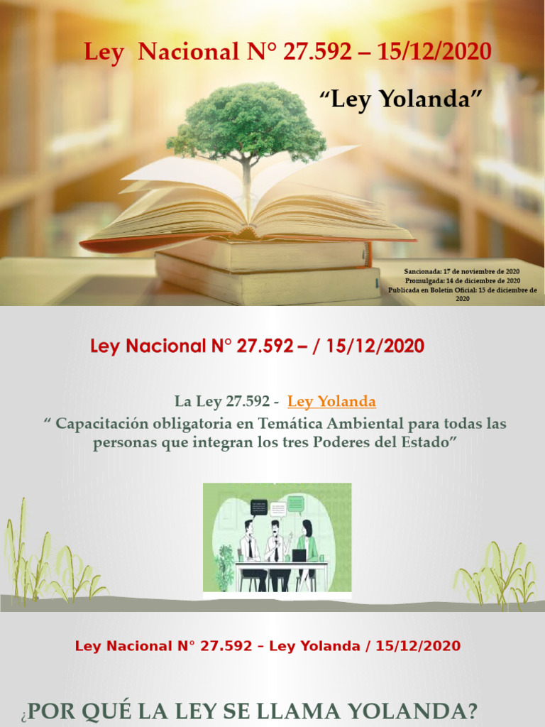 Ley Yolanda Clase | PDF | Desarrollo sostenible | Sustentabilidad