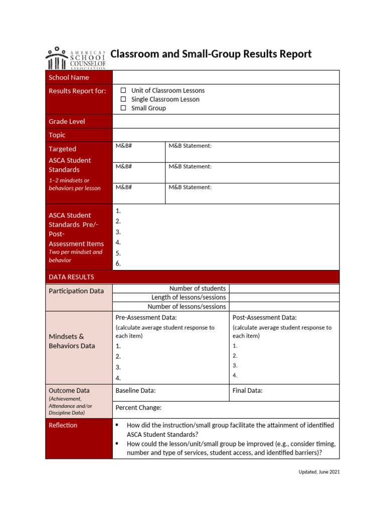 ASCA Results Report Summary | PDF