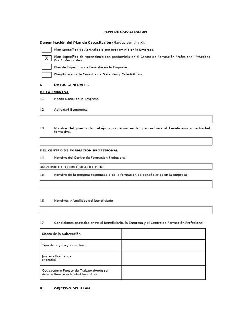 Plan de Capacitación | PDF | Desarrollo profesional | Business