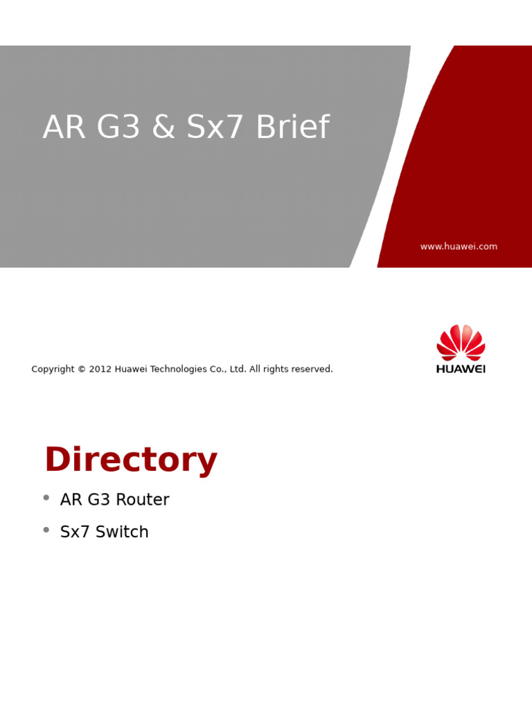 HC110115001 AR G3 & Sx7 Brief | PDF | Computer Network | Network Switch
