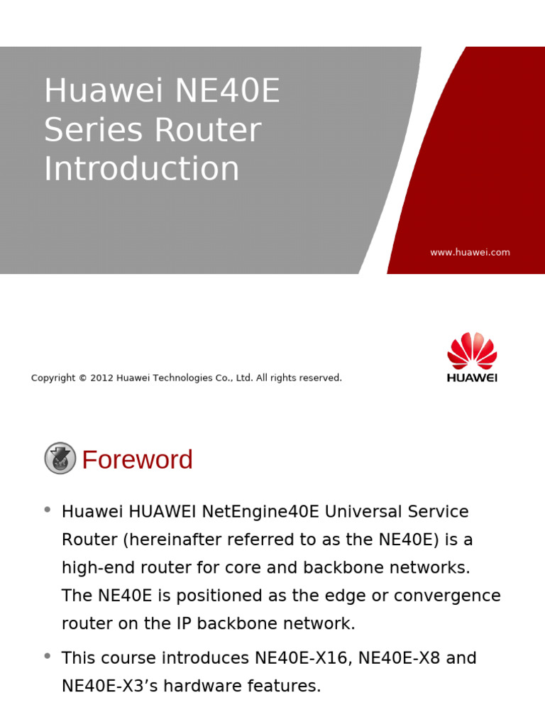 HC110115000 Quidway NE Series Router Introduction | PDF | Usb | Router ...