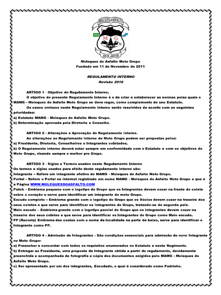 Modelo de Regimento Interno | PDF