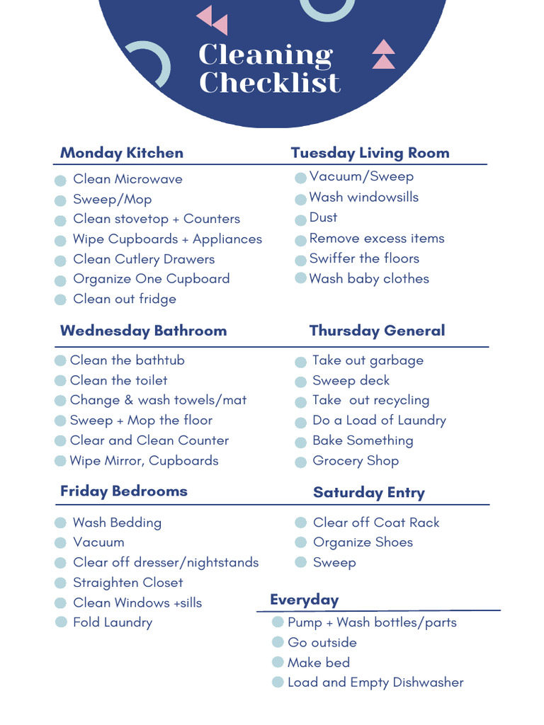 Comprehensive Home Cleaning Checklist | PDF