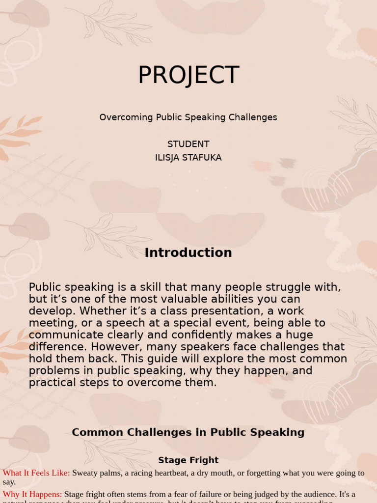 Public Speaking Pp t | PDF | Body Language | Public Speaking