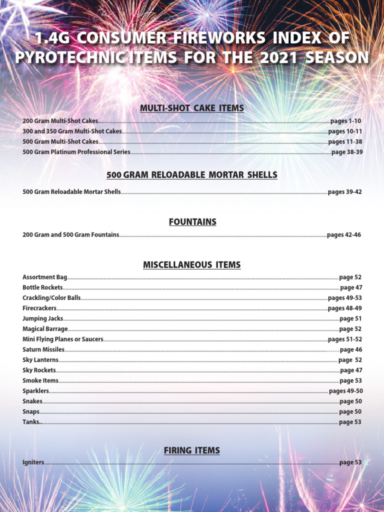 Consumer-Web-Upload-5_17_21-Small 4 | PDF | Fireworks | Pyrotechnics
