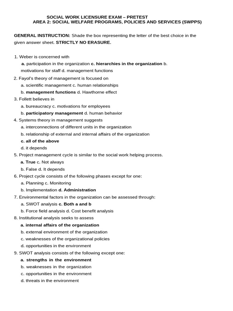 SWPPS Social Work Exam Pretest | PDF | Statistics | Emergency Management