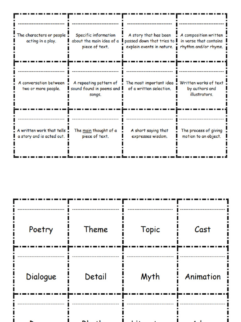 Vocabulary Mats | PDF