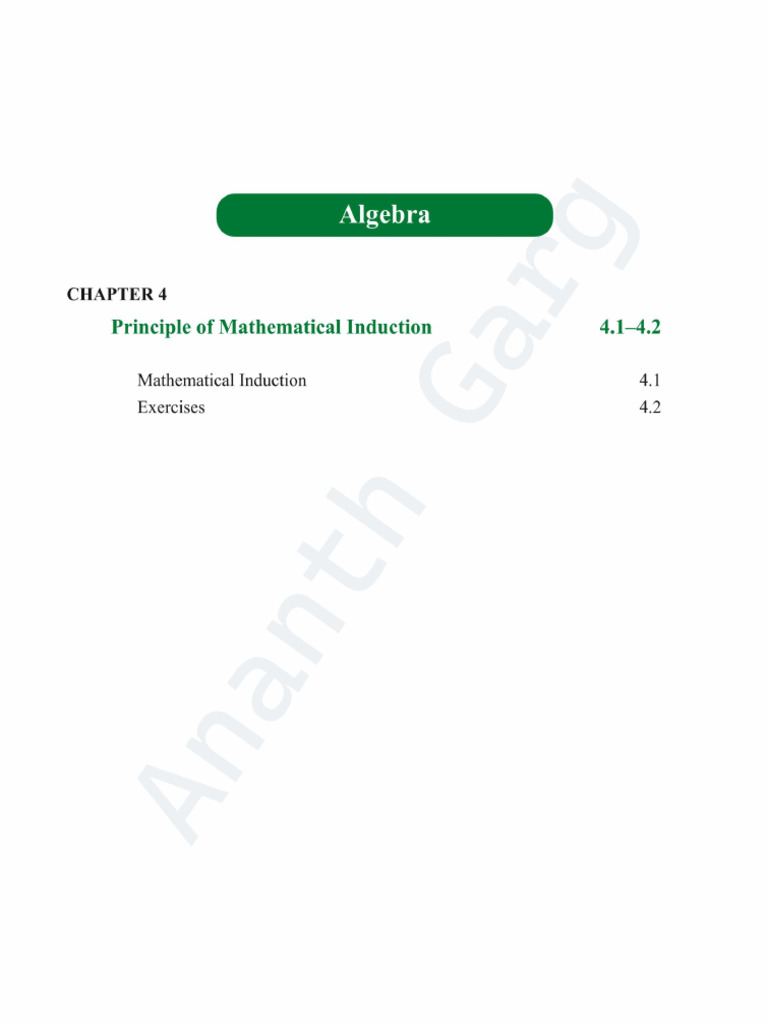 Principle of Mathematical Induction Chapter | PDF