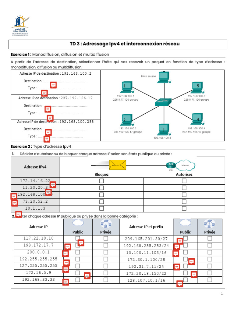 Adressage IPv4 et types d'adresses | PDF | Adresse IP | Multidiffusion