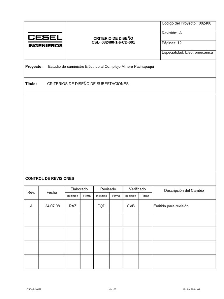 CSL-082400-3-1-6-CD-101 Rev A Subestaciones | PDF | Transformador ...