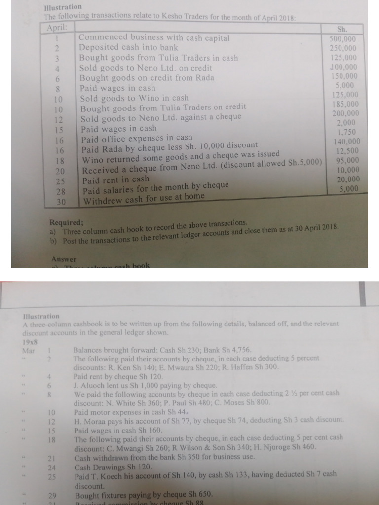 Two Three Column Cashbook Pdf